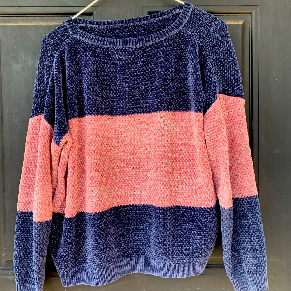 Pink Rose brand Rose & Navy Chenille Sweater